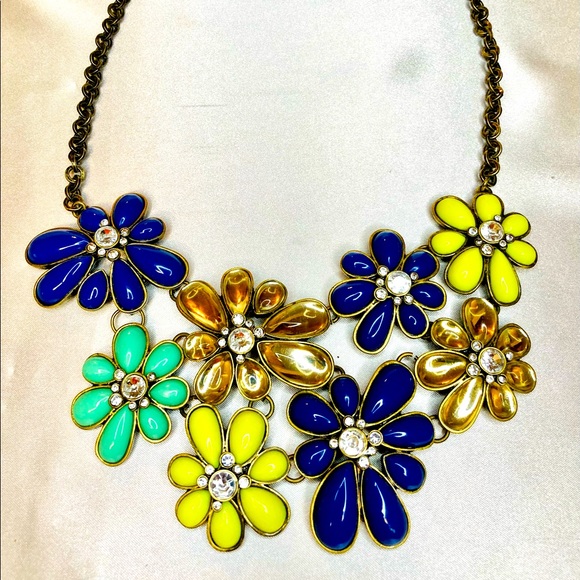J. Crew Jewelry - J Crew Necklace VTG Multi Color Floral Statement